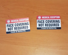 Load image into Gallery viewer, Face Covering Medical Exception Badges